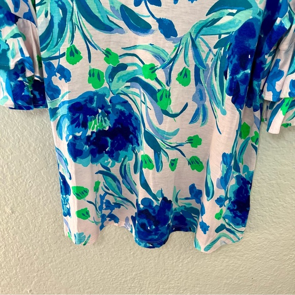 Lilly Pulitzer Lula Top Pink Tropics Sweet Pea Size Medium - Picture 4 of 11